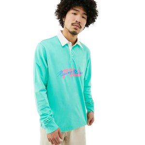 UO - rare retro FILA X Rowing Blazers long sleeve rugby tee in turquoise & pink